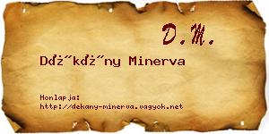 Dékány Minerva névjegykártya